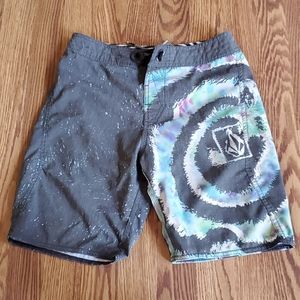 Volcom Bermuda tie dye swim trunk shorts